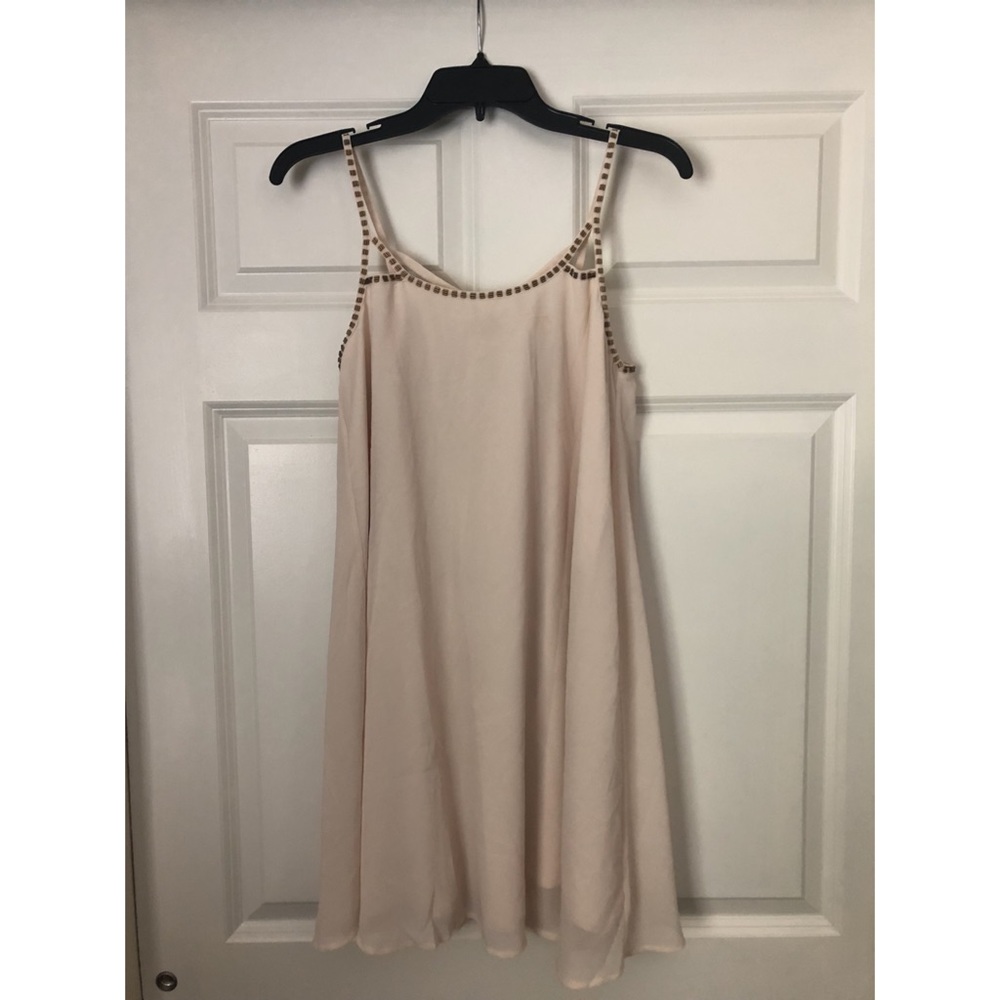 Cream chiffon dress with beading